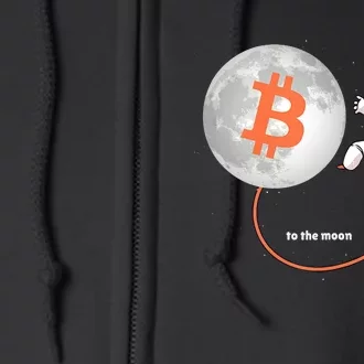 Moon Bitcoin Cryptocurrency Crypto Digital Currency Full Zip Hoodie