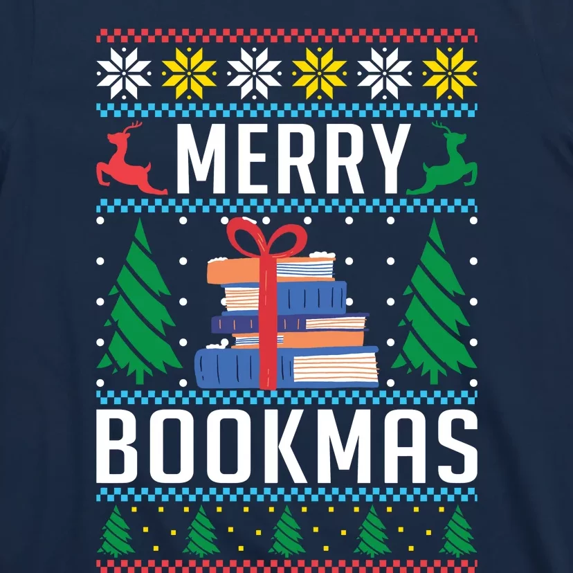 Merry Bookmas Christmas Holiday Book Lover Xmas T-Shirt