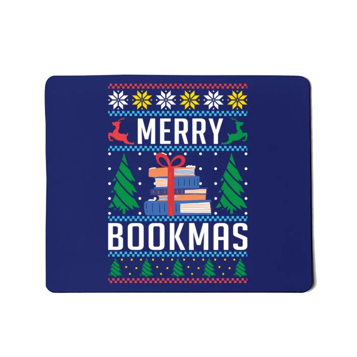 Merry Bookmas Christmas Holiday Book Lover Xmas Mousepad