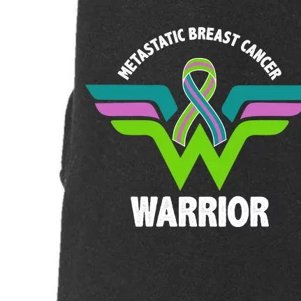 Metastatic Breast Cancer Warrior Ribbon Doggie 3-End Fleece Hoodie