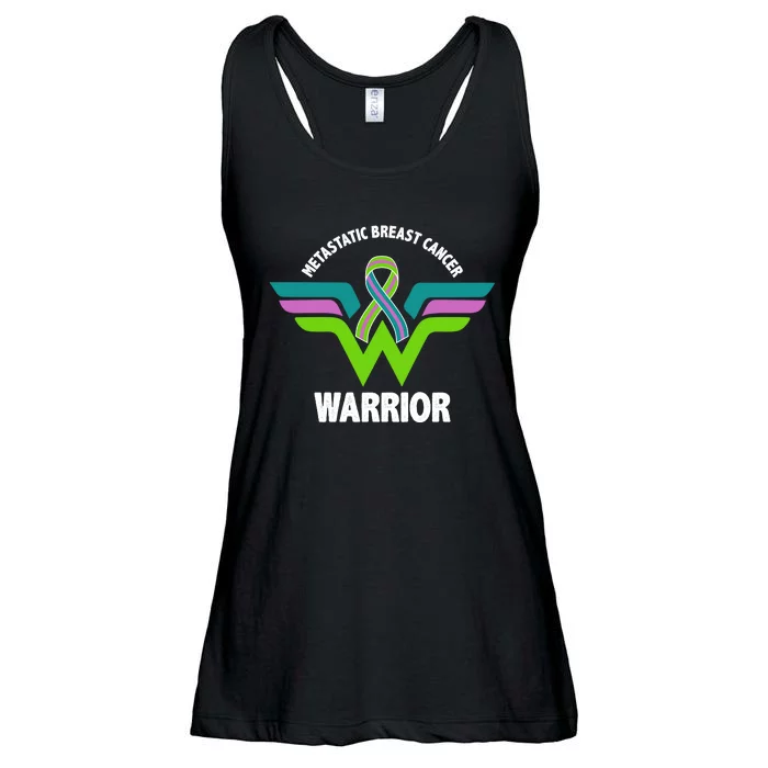 Metastatic Breast Cancer Warrior Ribbon Ladies Essential Flowy Tank