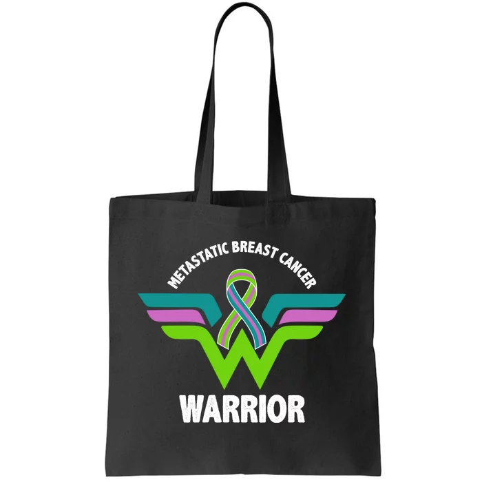 Metastatic Breast Cancer Warrior Ribbon Tote Bag