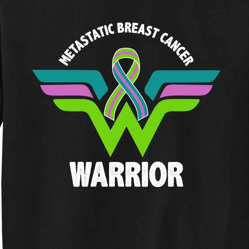 Metastatic Breast Cancer Warrior Ribbon Tall Sweatshirt