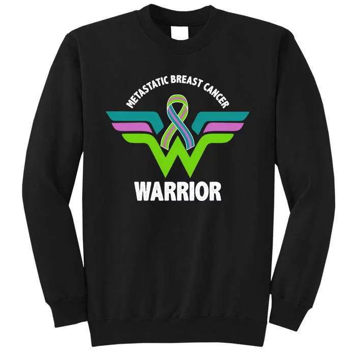 Metastatic Breast Cancer Warrior Ribbon Tall Sweatshirt