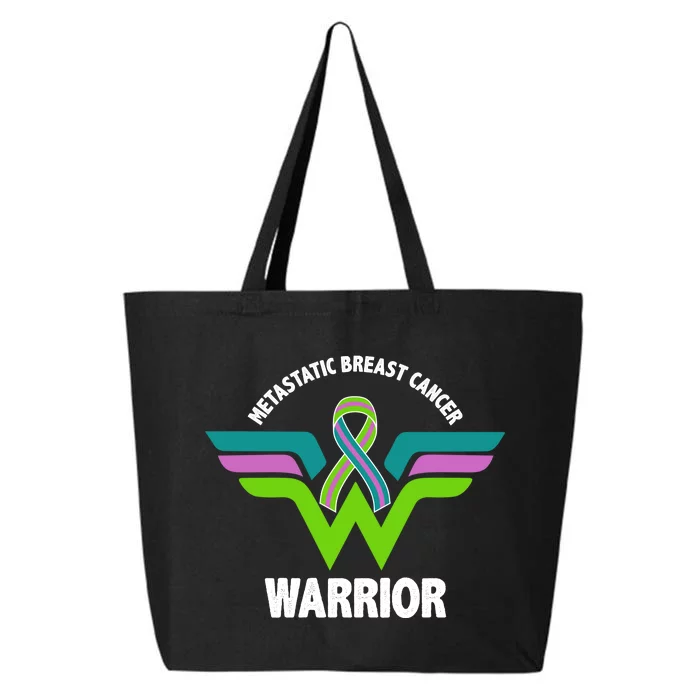 Metastatic Breast Cancer Warrior Ribbon 25L Jumbo Tote