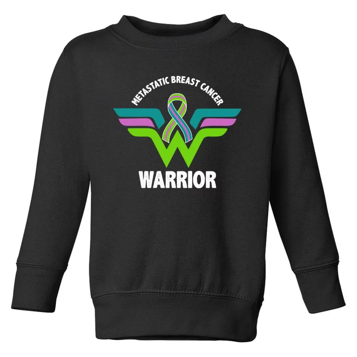 Metastatic Breast Cancer Warrior Ribbon Toddler Sweatshirt