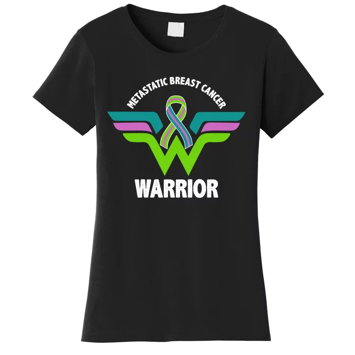 Metastatic Breast Cancer Warrior Ribbon Women's T-Shirt