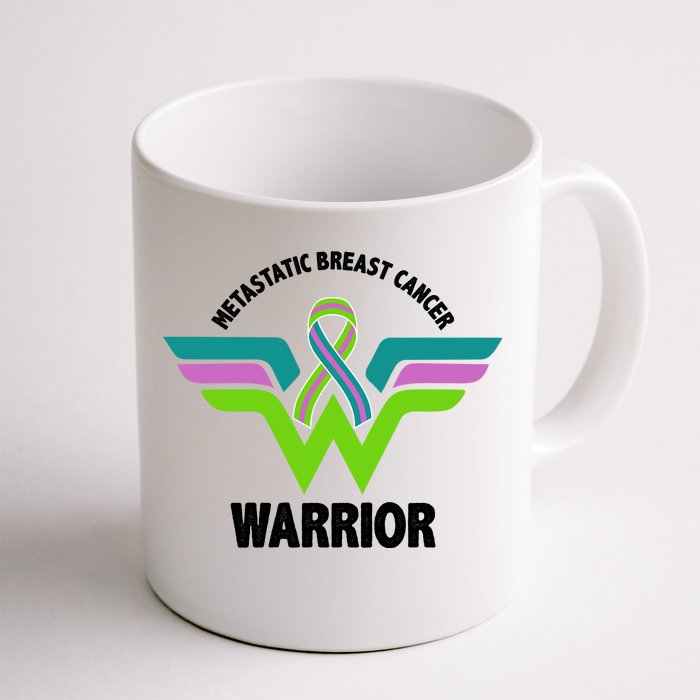 Metastatic Breast Cancer Warrior Ribbon Front & Back Coffee Mug