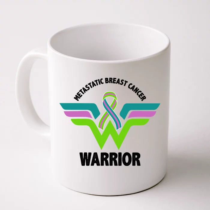 Metastatic Breast Cancer Warrior Ribbon Front & Back Coffee Mug