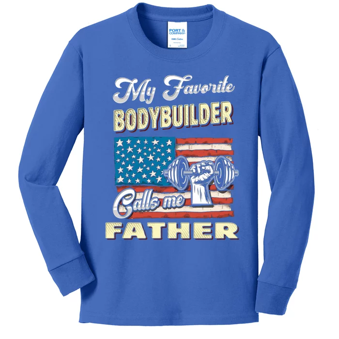 My Bodybuilder Calls Me Father Meaningful Gift Kids Long Sleeve Shirt