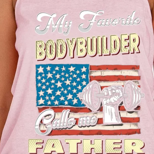 My Bodybuilder Calls Me Father Meaningful Gift Women's Knotted Racerback Tank