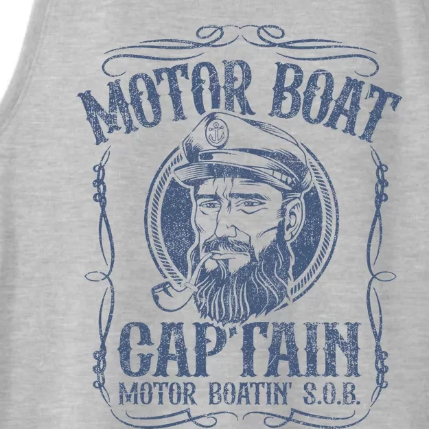 Motor Boat Captain Funny Pontoon Boating Motor Boatin Lake Ladies Tri-Blend Wicking Tank