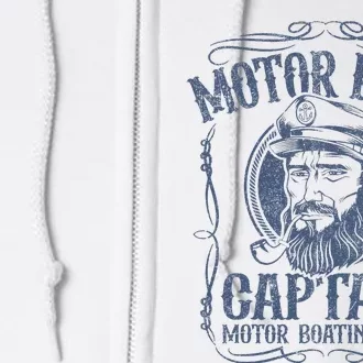 Motor Boat Captain Funny Pontoon Boating Motor Boatin Lake Full Zip Hoodie