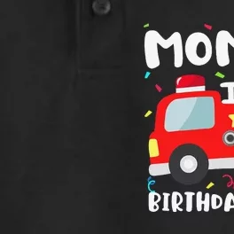 Mommy Birthday Crew Fire Truck Party Firefighter Mom Mama Dry Zone Grid Performance Polo