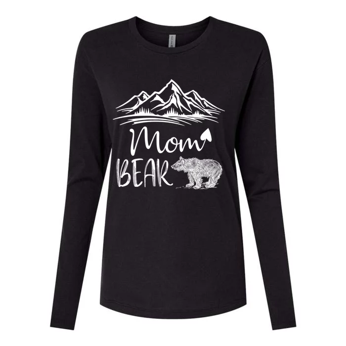 Mom Bear Camping Camp Matching Family Adventure Lovers Gift Womens Cotton Relaxed Long Sleeve T-Shirt