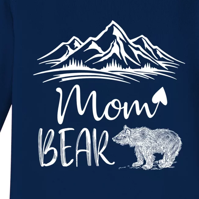 Mom Bear Camping Camp Matching Family Adventure Lovers Gift Baby Long Sleeve Bodysuit