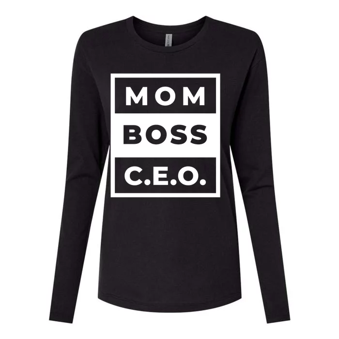 Mom Boss CEO Womens Cotton Relaxed Long Sleeve T-Shirt