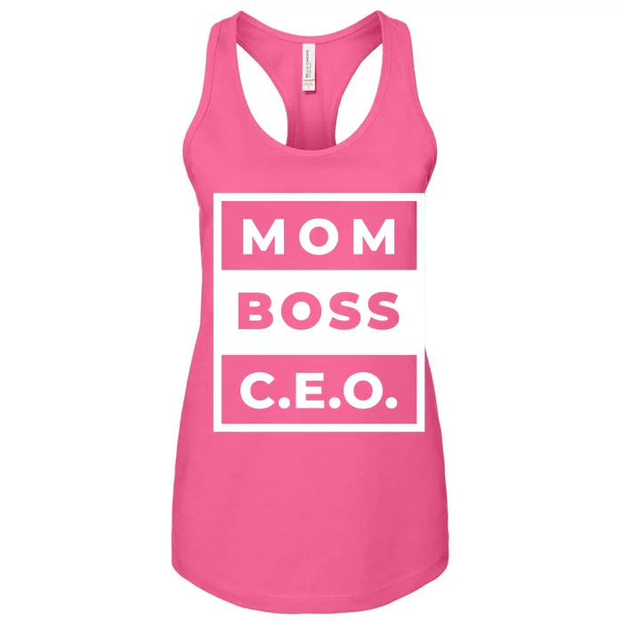 Mom Boss CEO Women's Racerback Tank