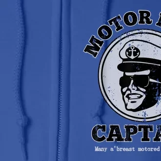 Motor Boat Captain Funny Pontoon Boating Motor Boatin Lake Full Zip Hoodie