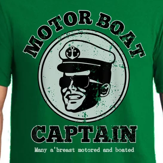 Motor Boat Captain Funny Pontoon Boating Motor Boatin Lake Pajama Set