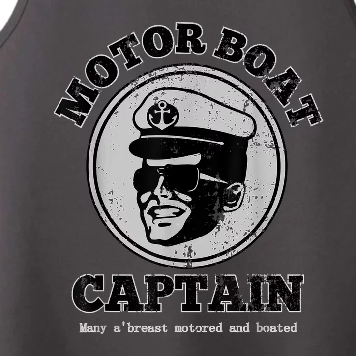 Motor Boat Captain Funny Pontoon Boating Motor Boatin Lake Performance Tank