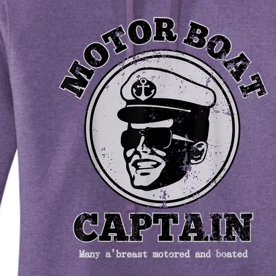 Motor Boat Captain Funny Pontoon Boating Motor Boatin Lake Women's Pullover Hoodie