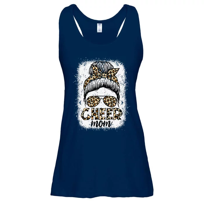 Messy Bun Cheer Mom Leopard Cheerleader Women Mothers Day Ladies Essential Flowy Tank