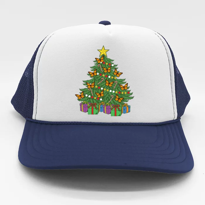 Monarch Butterfly Christmas Tree Ornats Orange Butterfly Gift Trucker Hat