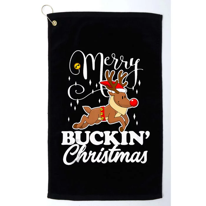 Merry Buckin Christmas Rudolph Reindeer Funny Tank Top Platinum Collection Golf Towel