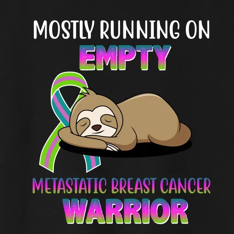 Metastatic Breast Cancer Warrior Awareness Sloth Women's Crop Top Tee