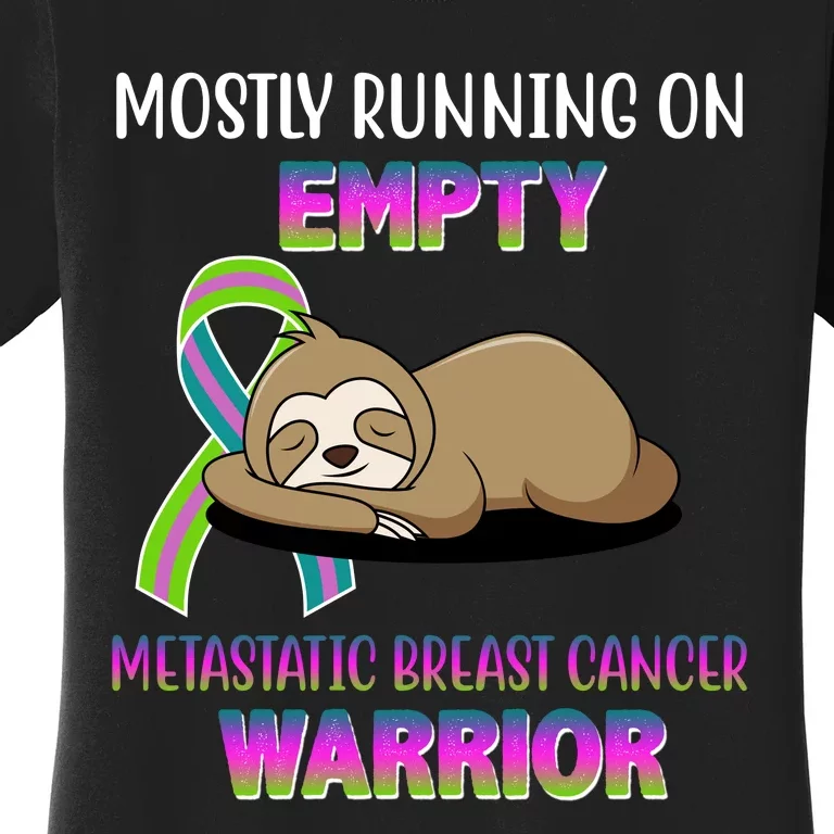 Metastatic Breast Cancer Warrior Awareness Sloth Women's T-Shirt