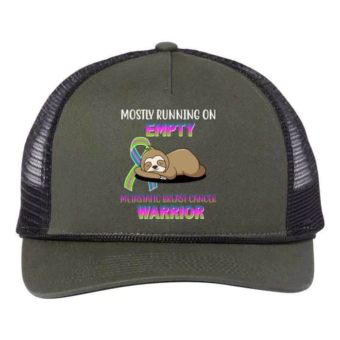 Metastatic Breast Cancer Warrior Awareness Sloth Retro Rope Trucker Hat Cap