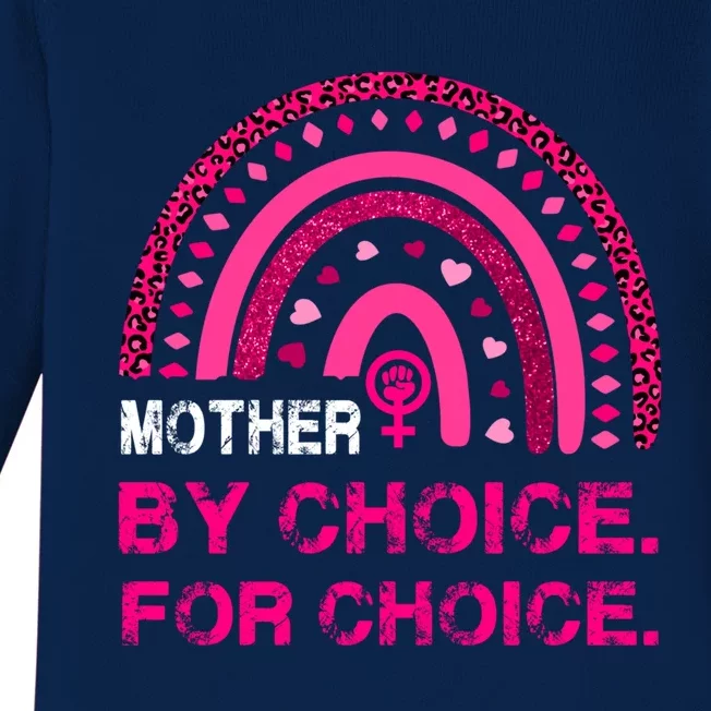 Mother By Choice For Choice Reproductive Right Boho Rainbow Gift Baby Long Sleeve Bodysuit