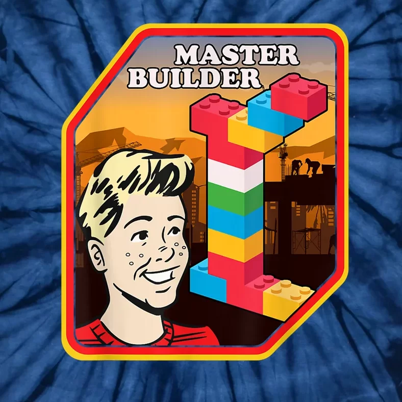 Master Builder Construction Building Blocks Bricks Engineer Tie-Dye T-Shirt