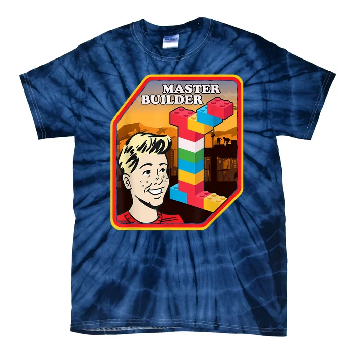 Master Builder Construction Building Blocks Bricks Engineer Tie-Dye T-Shirt