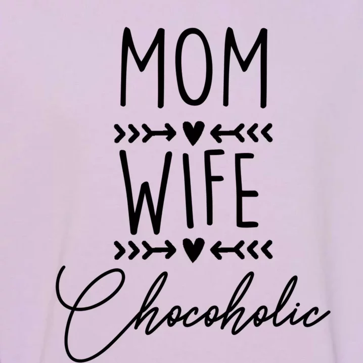 Mom Boss Chocolate Lover Mom Wife Chocoholic Graphic Tee Funny Gift Garment-Dyed Sweatshirt