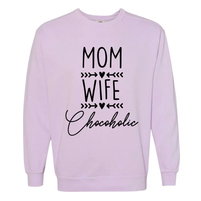 Mom Boss Chocolate Lover Mom Wife Chocoholic Graphic Tee Funny Gift Garment-Dyed Sweatshirt