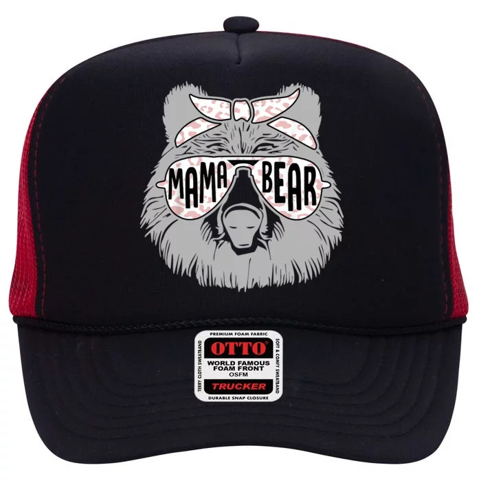 Mama Bear Cute Gift Mom High Crown Mesh Trucker Hat