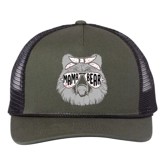 Mama Bear Cute Gift Mom Retro Rope Trucker Hat Cap