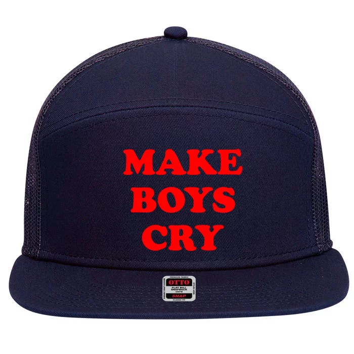 Make Boys Cry Funny Humor 7 Panel Mesh Trucker Snapback Hat