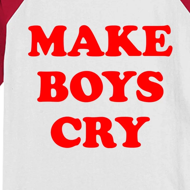 Make Boys Cry Funny Humor Kids Colorblock Raglan Jersey