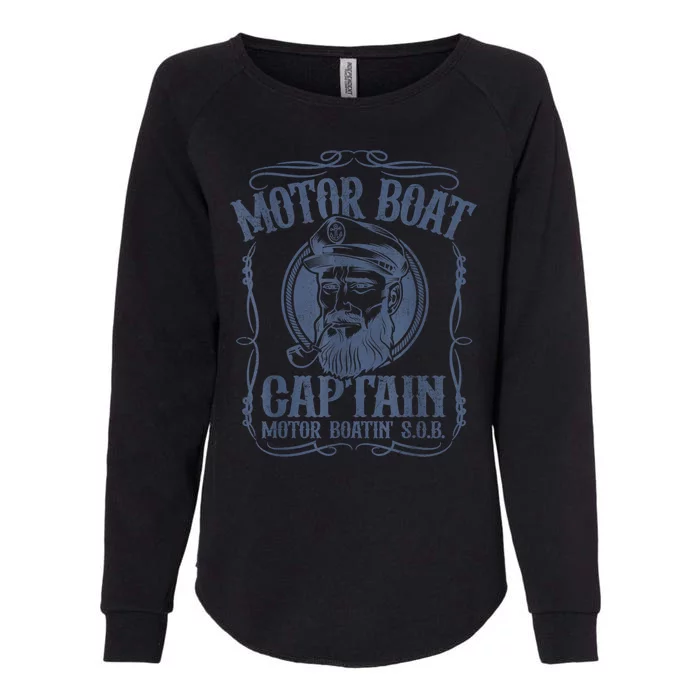 Motor Boat Captain Funny Pontoon Boating Motor Boatin Lake Womens California Wash Sweatshirt