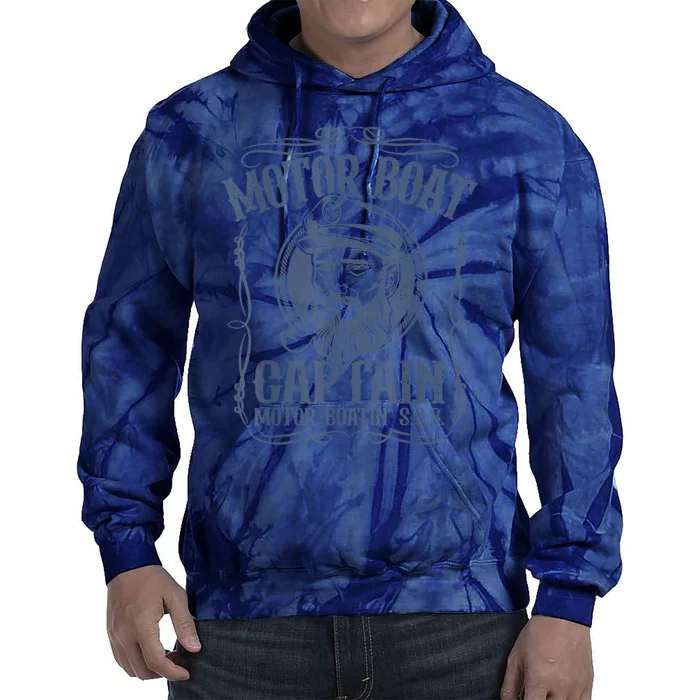 Motor Boat Captain Funny Pontoon Boating Motor Boatin Lake Tie Dye Hoodie