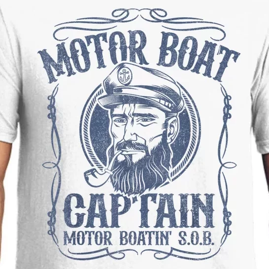 Motor Boat Captain Funny Pontoon Boating Motor Boatin Lake Pajama Set