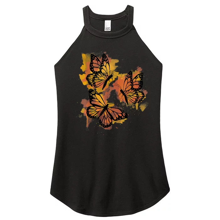 Monarch Butterfly Colourful Butterfly Women’s Perfect Tri Rocker Tank