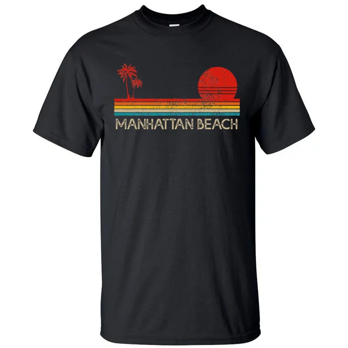 Manhattan Beach California Ca Surfer Retro Sunset Vintage Tall T-Shirt