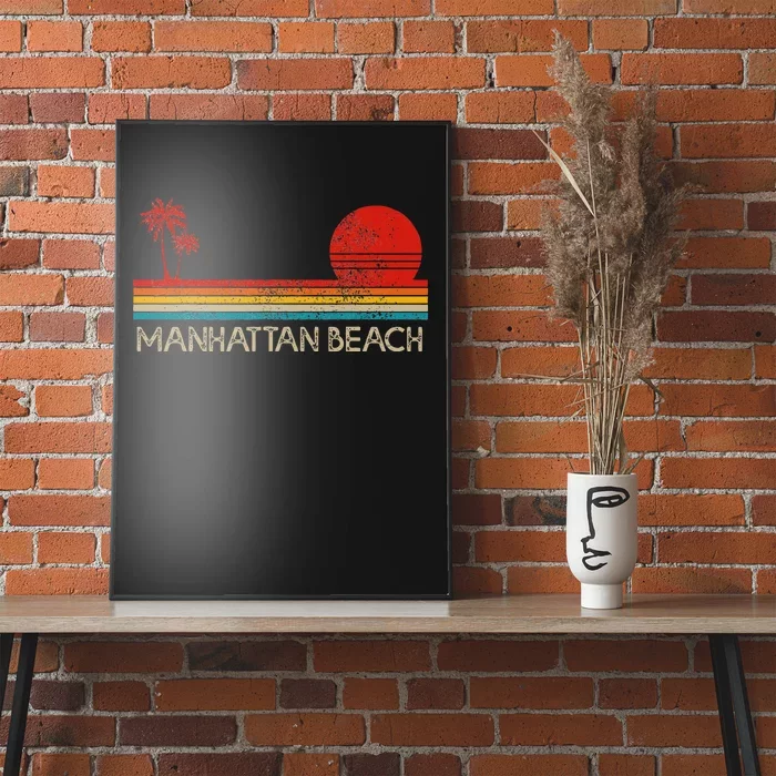 Manhattan Beach California Ca Surfer Retro Sunset Vintage Poster