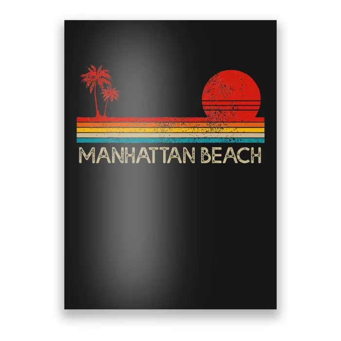 Manhattan Beach California Ca Surfer Retro Sunset Vintage Poster