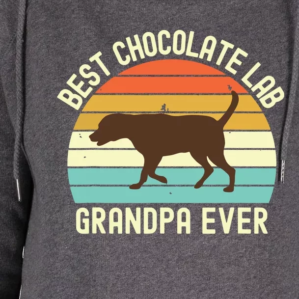 Men Best Chocolate Lab Grandpa Ever Labrador Retriever Vintage Womens Funnel Neck Pullover Hood