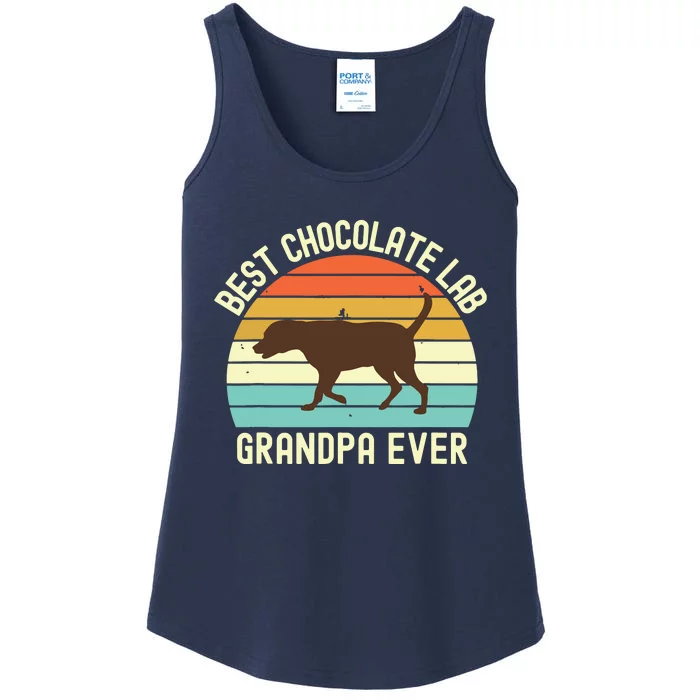 Men Best Chocolate Lab Grandpa Ever Labrador Retriever Vintage Ladies Essential Tank